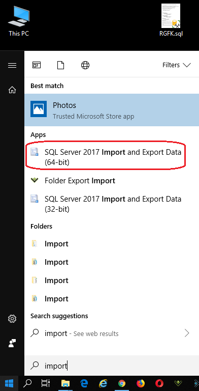 Load Sql Server "Import and Export Data"