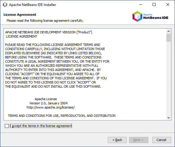 NetBeans license agreement