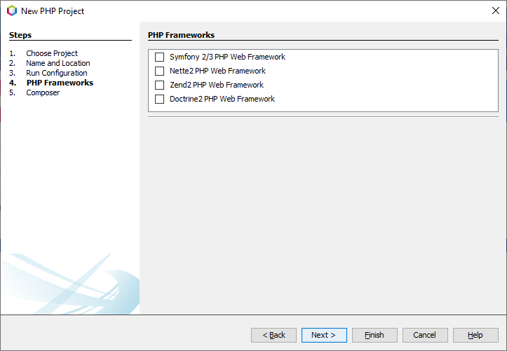 Creating a new PHP project, step 4