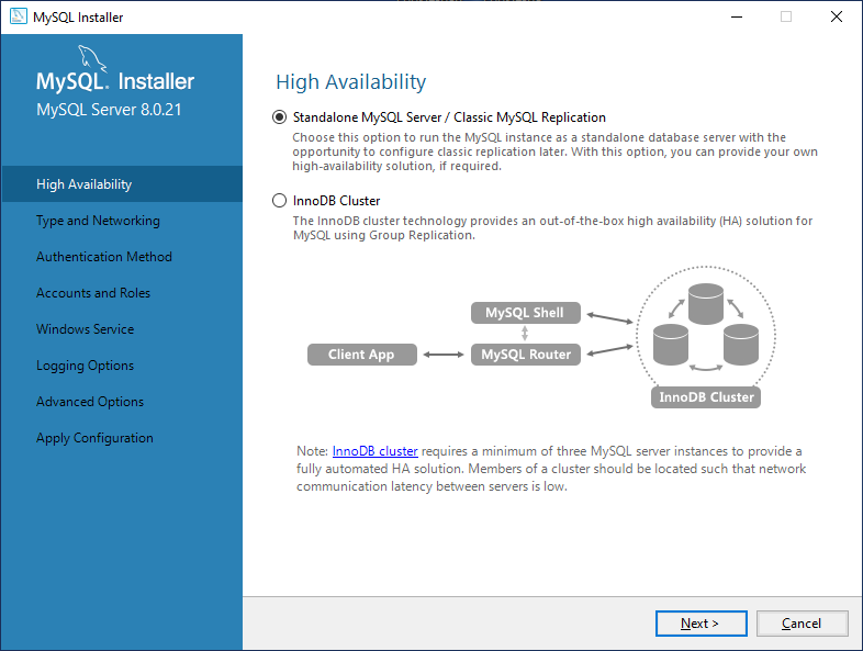 High availability configuration