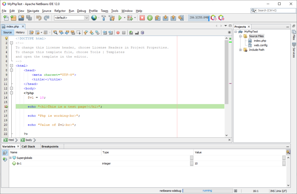 Debugging PHP code with NetBeans