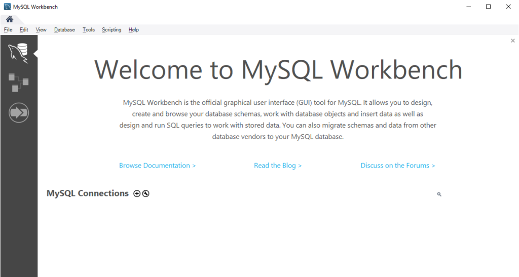 MySql Workbech at work