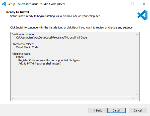 Visual Studio code setup (ready to install)