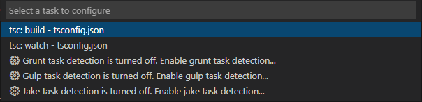 Select tsc: build - tsconfig.json