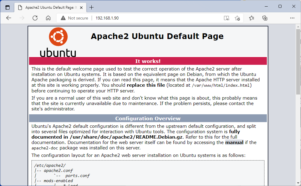 Apache default page