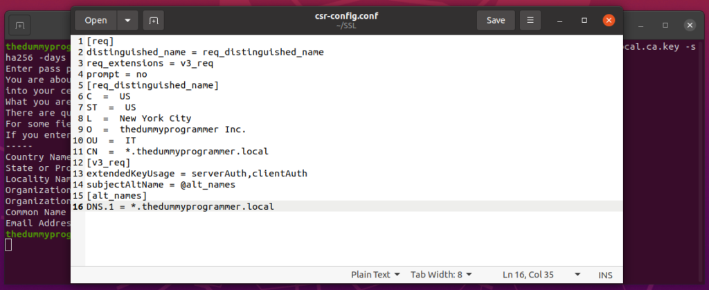 The csr-config.conf file